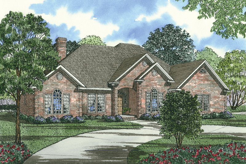 Home Plan - Exterior - Front Elevation 4 for European House Plan #17-1038 - 3 bed, 2 bath