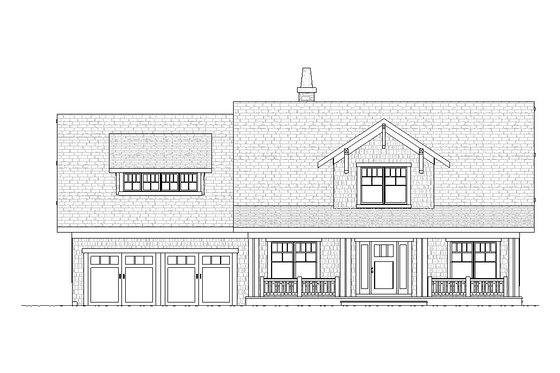 Exterior - Front Elevation 3 for Craftsman House Plan #901-36 - 4 bed, 2.5 bath