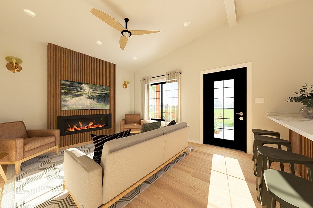 Interior - Entry for Farmhouse House Plan #126-299 - 1 bed, 1 bath