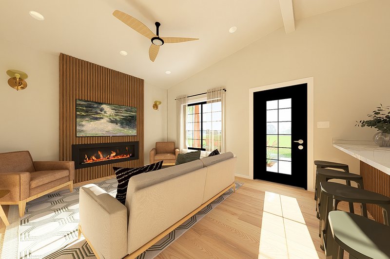 Architectural House Design - Interior - Entry for Farmhouse House Plan #126-299 - 1 bed, 1 bath