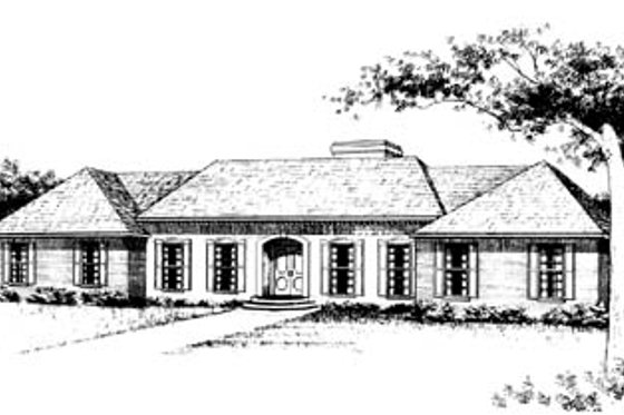 Exterior - Front Elevation for Traditional House Plan #10-147 - 3 bed, 2 bath