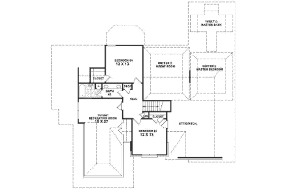 Floor Plan - Upper Floor for Traditional House Plan #81-376 - 4 bed, 2.5 bath