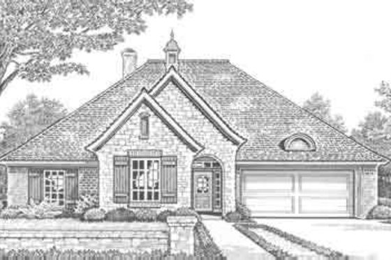 Exterior - Front Elevation for European House Plan #310-283 - 3 bed, 2 bath