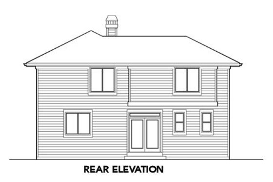 Exterior - Rear Elevation for Craftsman House Plan #48-310 - 3 bed, 2.5 bath
