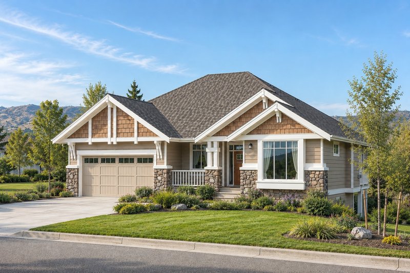 House Design - Exterior - Front Elevation 2 for Craftsman House Plan #1100-120 - 2 bed, 2 bath