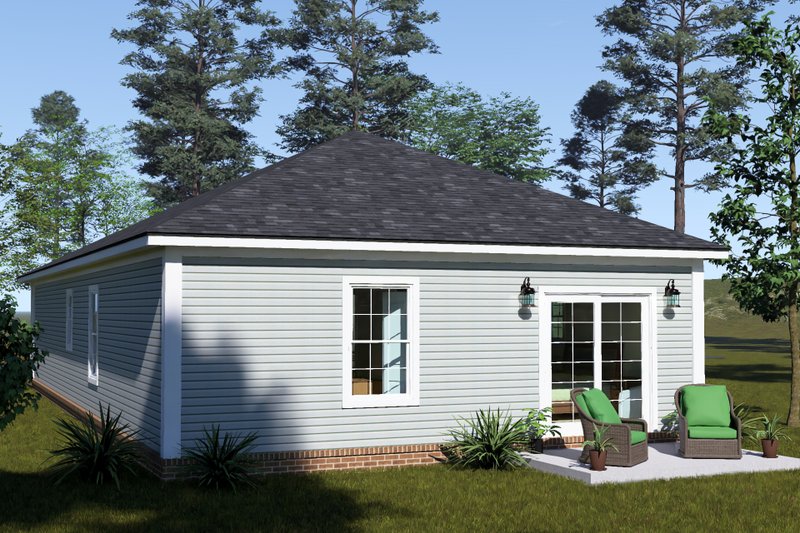 Home Plan - Exterior - Rear Elevation for Cottage House Plan #513-2496 - 3 bed, 2 bath