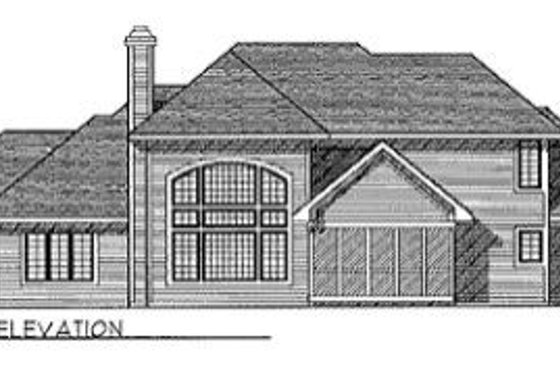 Exterior - Rear Elevation for Traditional House Plan #70-431 - 3 bed, 2.5 bath