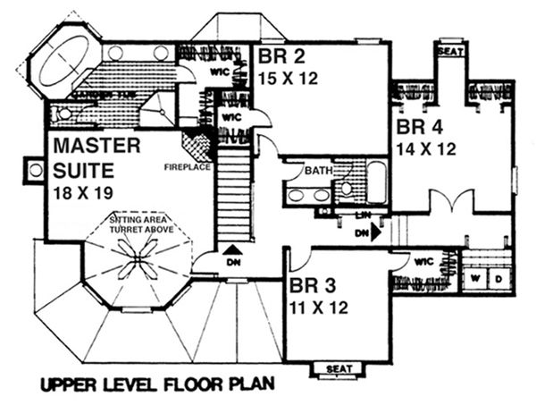 House Blueprint - Victorian Floor Plan - Upper Floor Plan #30-204