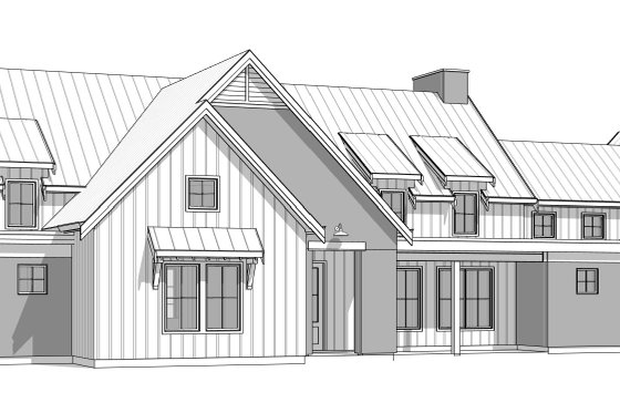 Exterior - Front Elevation 4 for Farmhouse House Plan #1114-98 - 3 bed, 3.5 bath