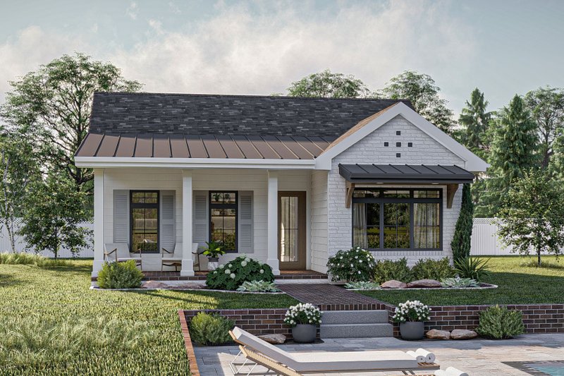 House Plan Design - Cottage Exterior - Front Elevation Plan #455-522