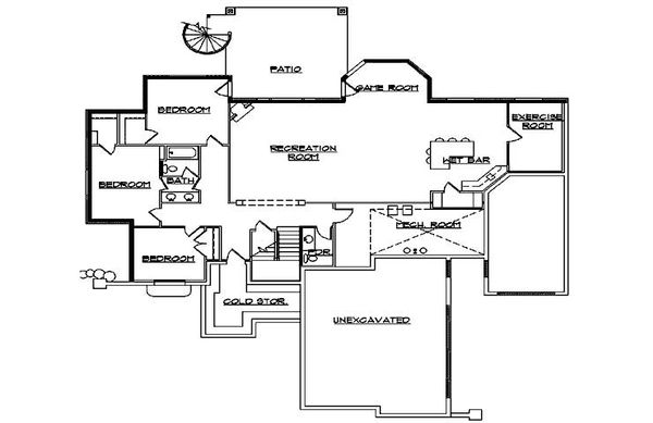 Home Plan - European Floor Plan - Lower Floor Plan #5-295