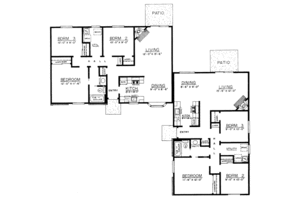 Floor Plan - Main Floor for Ranch House Plan #303-191 - 3 bed, 1 bath