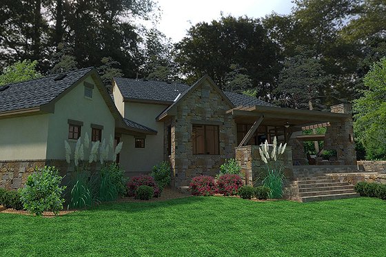 Side view - 3200 square foot European home