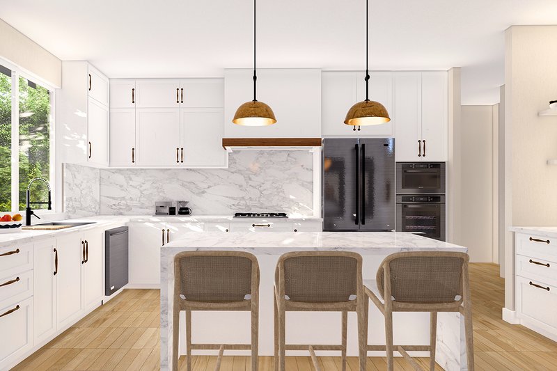 Architectural House Design - Interior - Kitchen for Contemporary House Plan #124-1393 - 3 bed, 2 bath