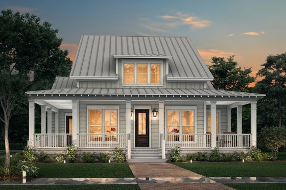 Exterior - Front Elevation 1 for Farmhouse House Plan #430-269 - 3 bed, 2.5 bath