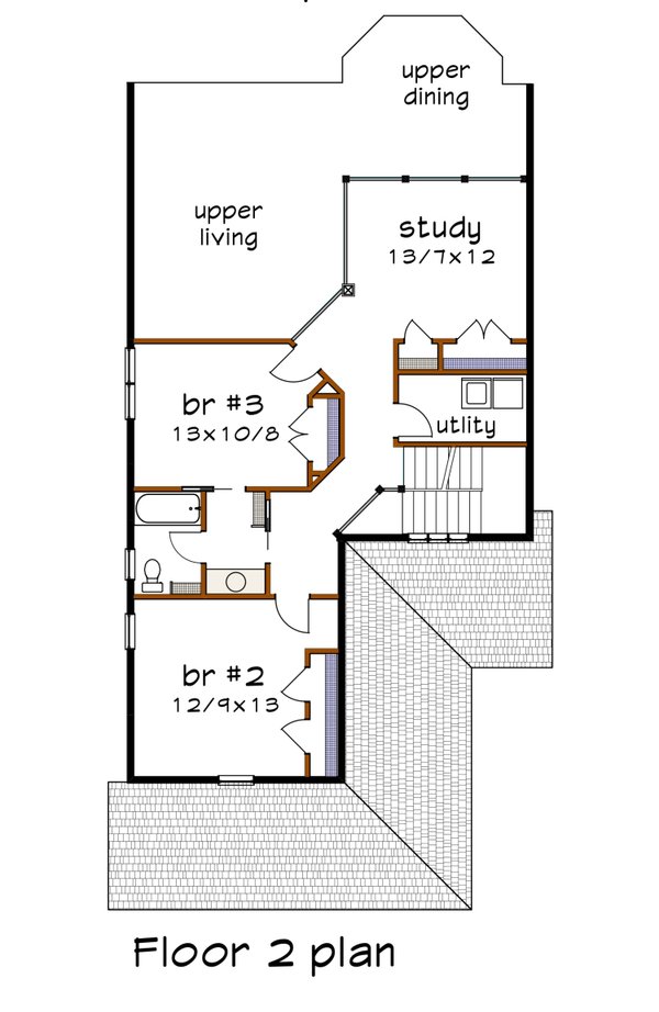 Farmhouse Floor Plan - Upper Floor Plan #79-360