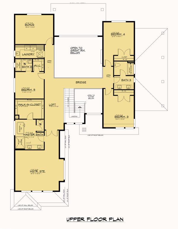 Contemporary Floor Plan - Upper Floor Plan #1066-275