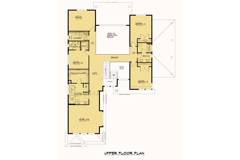 House Plan Design - Floor Plan - Upper Floor for Contemporary House Plan #1066-275 - 5 bed, 4.5 bath