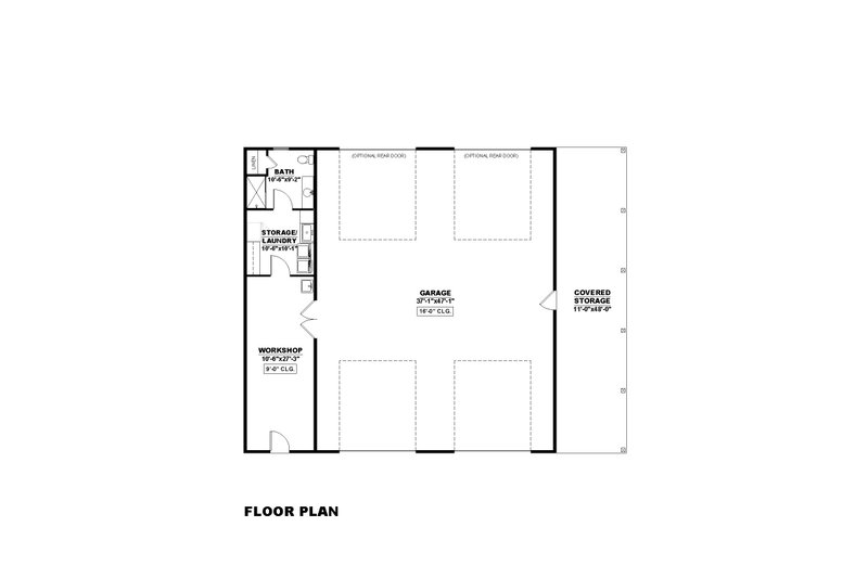 Architectural House Design - Floor Plan - Main Floor for Farmhouse House Plan #1117-18, 1 bath