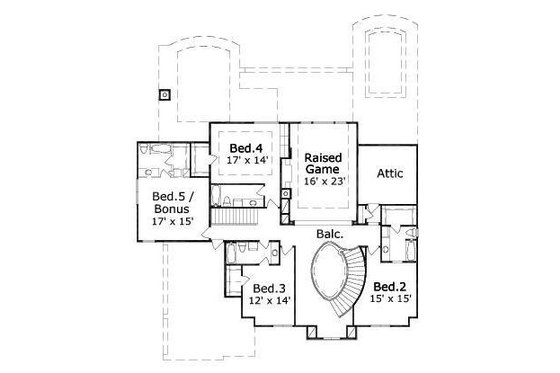 Floor Plan - Upper Floor for Colonial House Plan #411-491 - 5 bed, 5.5 bath