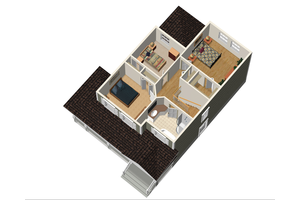 Floor Plan - Upper Floor 1 for Country House Plan #25-4338 - 3 bed, 1 bath