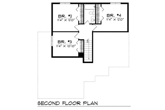 Floor Plan - Upper Floor for Traditional House Plan #70-170 - 4 bed, 2.5 bath