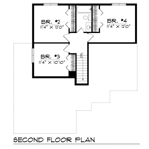 Traditional Floor Plan - Upper Floor Plan #70-170