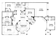 Mediterranean Style House Plan - 3 Beds 4.5 Baths 3823 Sq/Ft Plan #411-171 