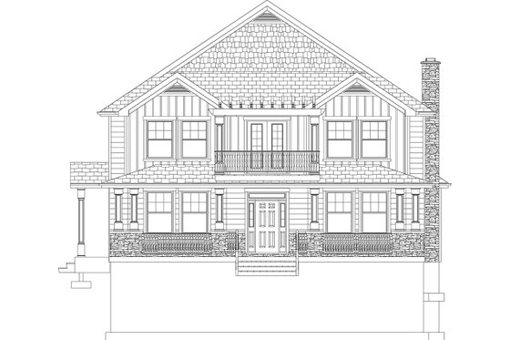 Exterior - Front Elevation 4 for Farmhouse House Plan #1060-44 - 6 bed, 3.5 bath