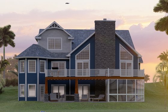 Exterior - Rear Elevation for Craftsman House Plan #1064-11 - 5 bed, 3.5 bath