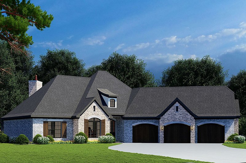 House Plan Design - Exterior - Front Elevation 3 for European House Plan #923-56 - 4 bed, 2 bath