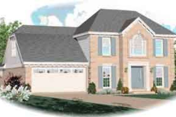 Exterior - Front Elevation for European House Plan #81-478 - 3 bed, 2.5 bath