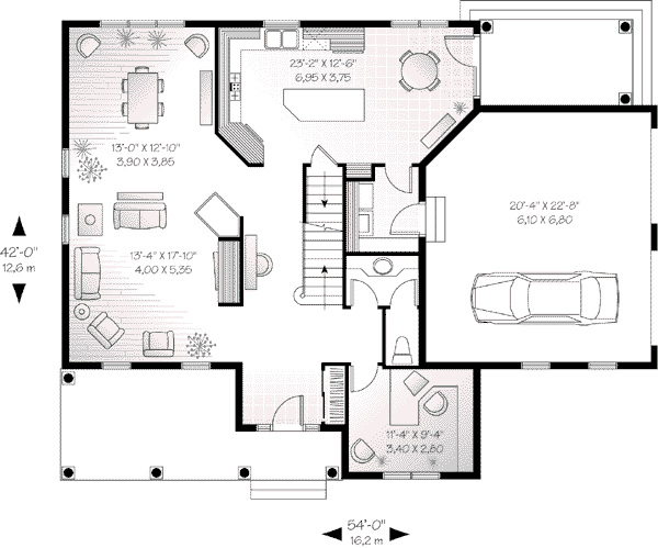 Architectural House Design - Traditional Floor Plan - Main Floor Plan #23-530
