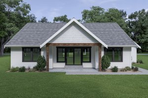Exterior - Rear Elevation for Craftsman House Plan #1070-63 - 3 bed, 2 bath