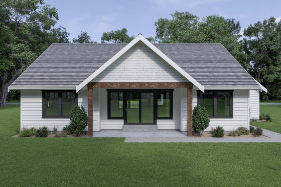 Exterior - Rear Elevation for Craftsman House Plan #1070-63 - 3 bed, 2 bath