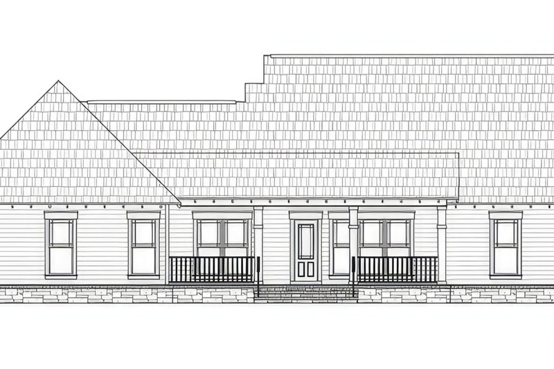 House Blueprint - Exterior - Rear Elevation for Craftsman House Plan #21-544 - 3 bed, 2.5 bath