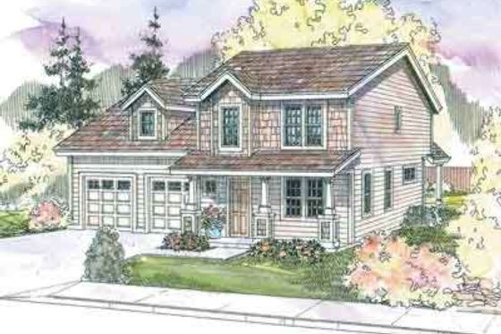 Exterior - Front Elevation for Craftsman House Plan #124-566 - 3 bed, 2.5 bath