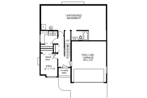 Floor Plan - Lower Floor for Traditional House Plan #18-1007 - 3 bed, 2 bath