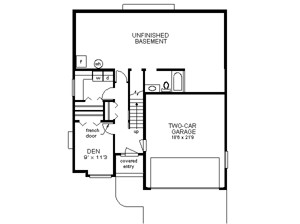 House Design - Traditional Floor Plan - Lower Floor Plan #18-1007