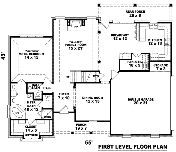 Traditional Floor Plan - Main Floor Plan #81-758