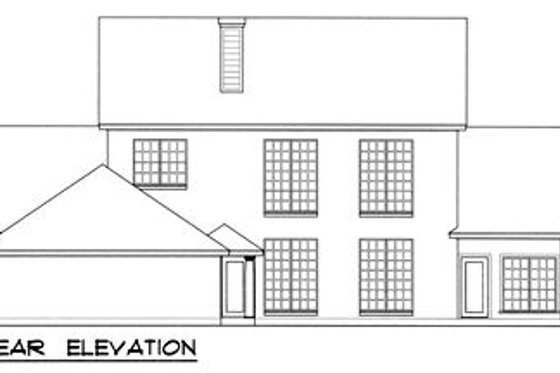 Exterior - Rear Elevation for Colonial House Plan #40-244 - 4 bed, 3.5 bath