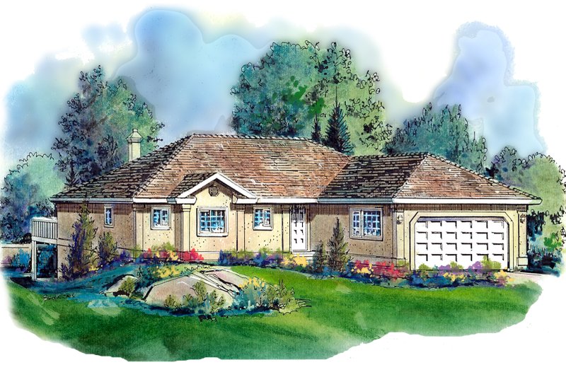 Dream House Plan - Ranch Exterior - Front Elevation Plan #18-105
