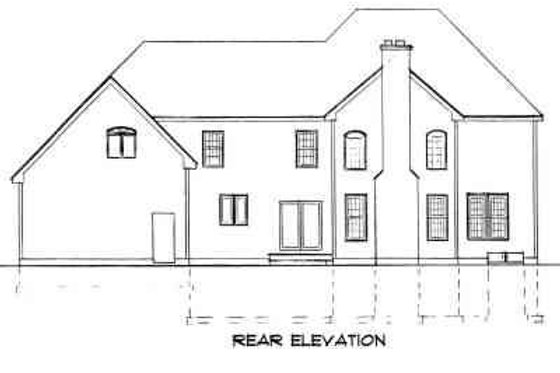 Exterior - Rear Elevation for Traditional House Plan #75-183 - 3 bed, 2.5 bath
