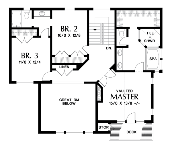 Dream House Plan - Craftsman Floor Plan - Upper Floor Plan #48-697