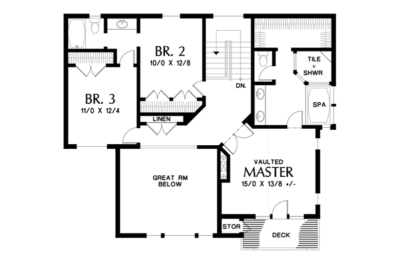 House Design - Floor Plan - Upper Floor for Craftsman House Plan #48-697 - 4 bed, 3.5 bath