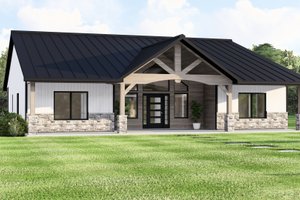 Exterior - Front Elevation 3 for Barndominium House Plan #1064-412 - 4 bed, 2 bath