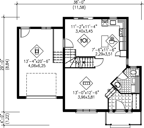 Traditional Floor Plan - Main Floor Plan #25-2107