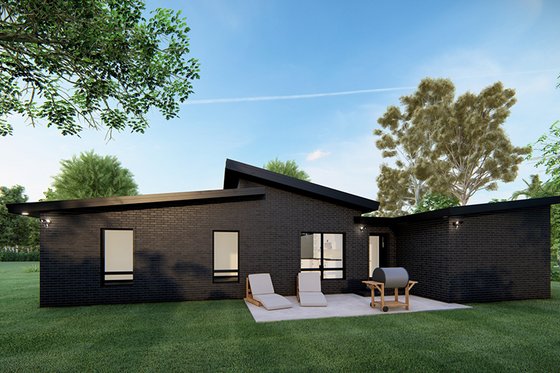 Exterior - Rear Elevation for Contemporary House Plan #923-166 - 3 bed, 2 bath