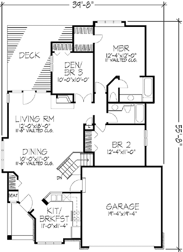 Architectural House Design - Traditional Floor Plan - Main Floor Plan #320-481