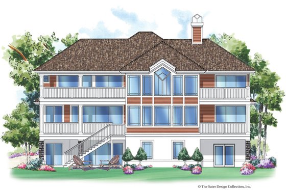 Exterior - Rear Elevation for Traditional House Plan #930-133 - 5 bed, 4.5 bath